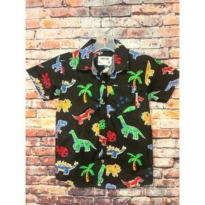 SVRN Sovereign Code Black Dino Dinosaurs button up shirt boys youth size 6